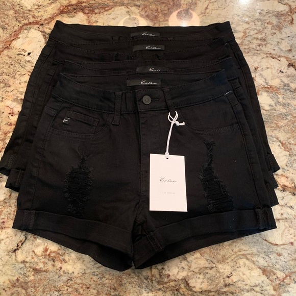 KanCan Pants - KanCan Black Distressed Shorts
